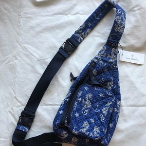 Vera Bradley Blue Seahorse Mini Sling Backpack.